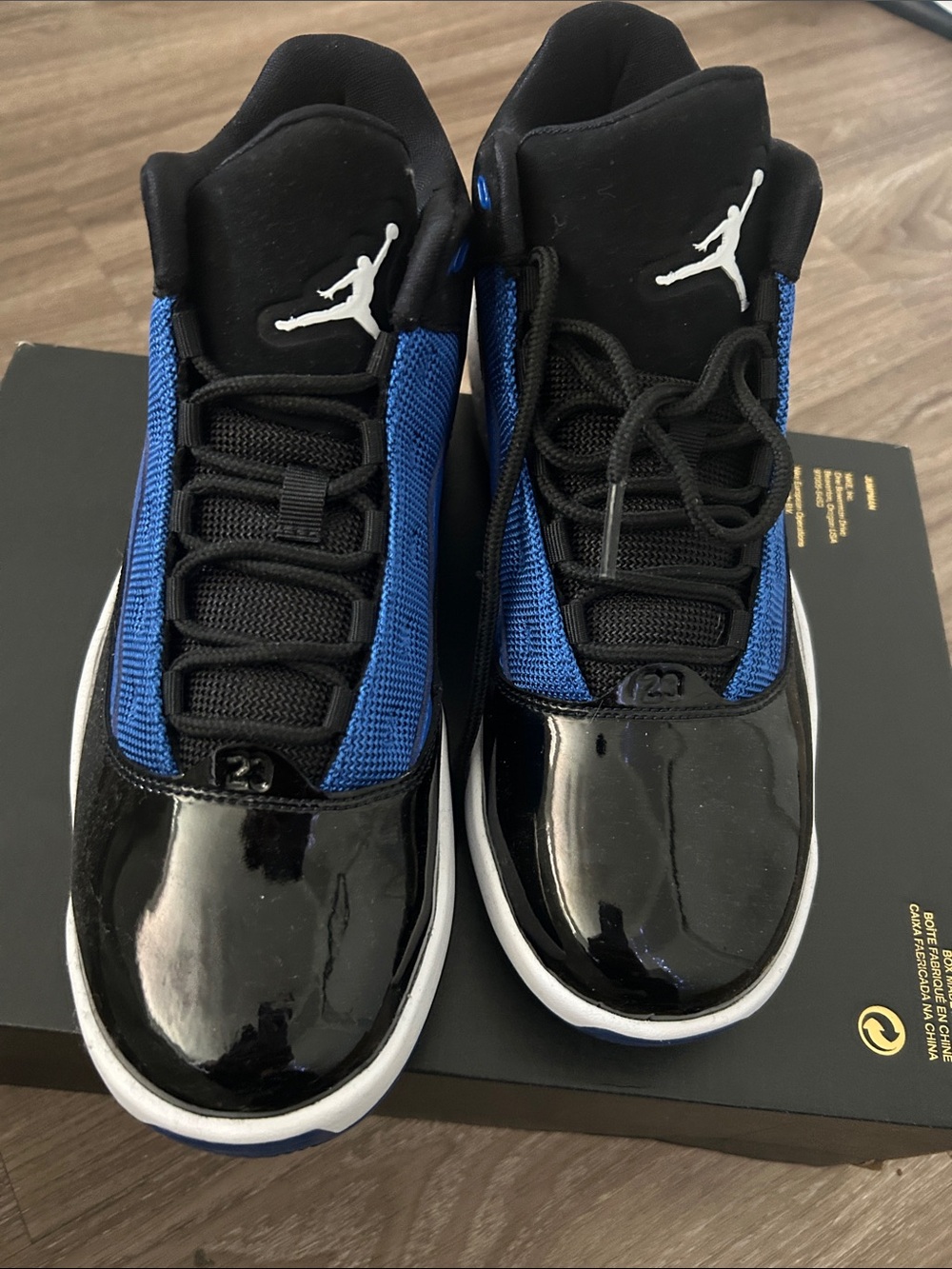 Jordan Men’s Low-Top Sneakers - Black & Blue - Picture 2 of 8